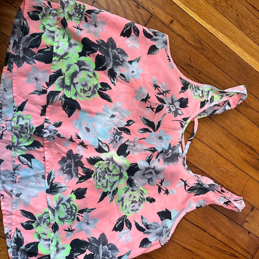 Floral Pink Sleeveless Top